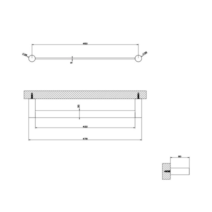 Gessi 54800#708 полотенцедержатель медь 47.8 см