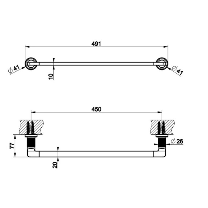 Gessi 58500#299 полотенцедержатель Inciso 49.1 см
