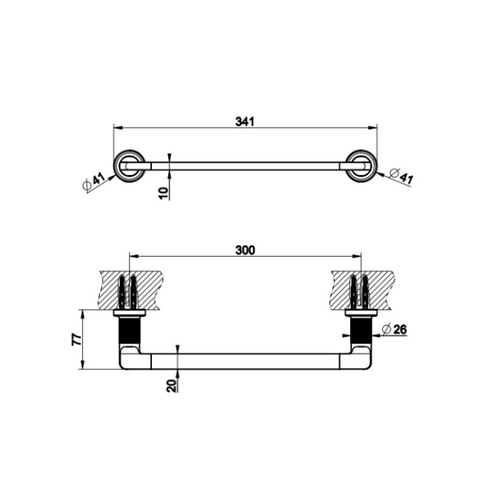 Gessi 58497#187 полотенцедержатель Inciso бронза