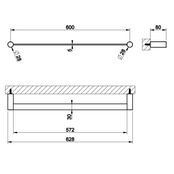 Gessi 54803#299 полотенцедержатель Matt Black