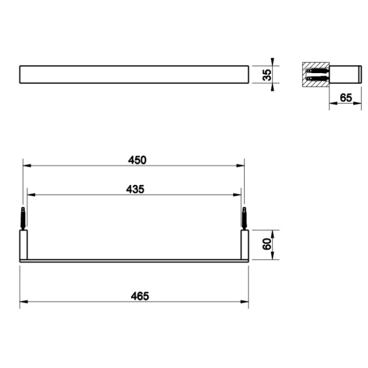 Полотенцедержатель Gessi 20900#720 46.5 см Nickel PVD