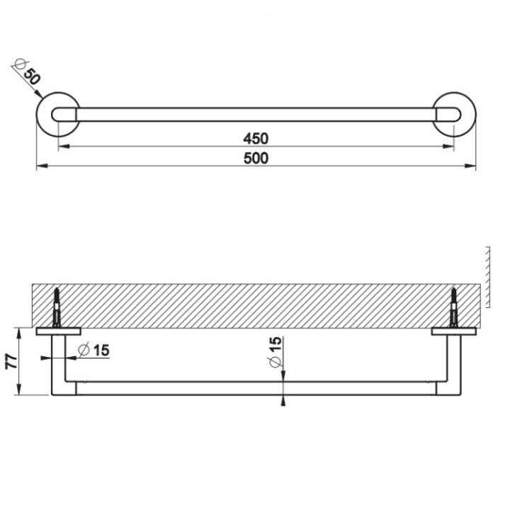 Gessi 63700#727 полотенцедержатель Ventaglio 50см