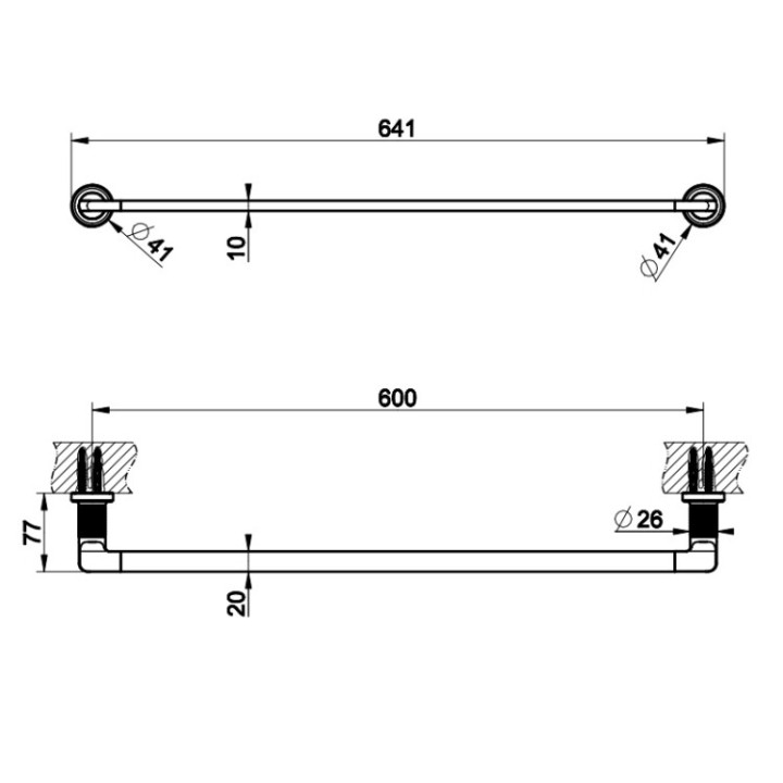 Gessi 58503#710 полотенцедержатель латунь 64.1 см