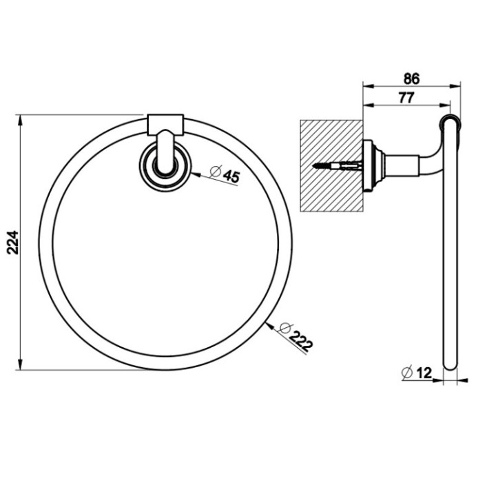 Gessi 65509#720 полотенцедержатель кольцо Nickel PVD