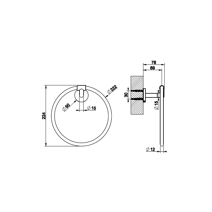 Gessi 63909#706 полотенцедержатель кольцо для ванны