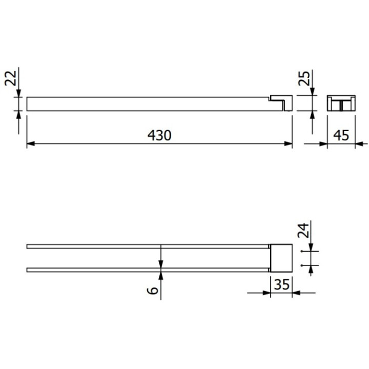 Kludi 3197705 полотенцедержатель VELA C 43 см