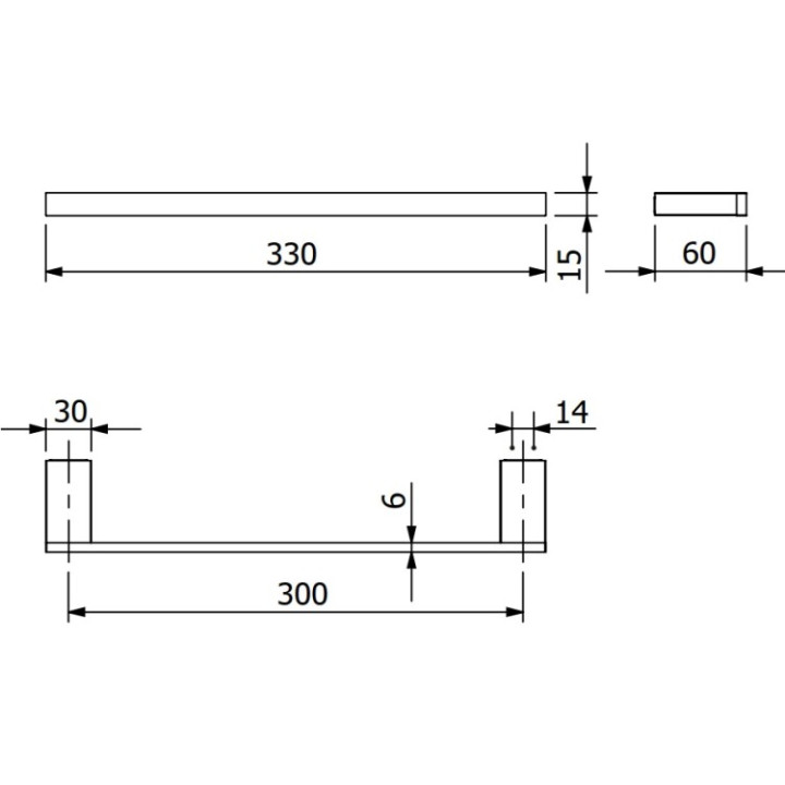 Kludi 3196253 полотенцедержатель VELA C 33 см