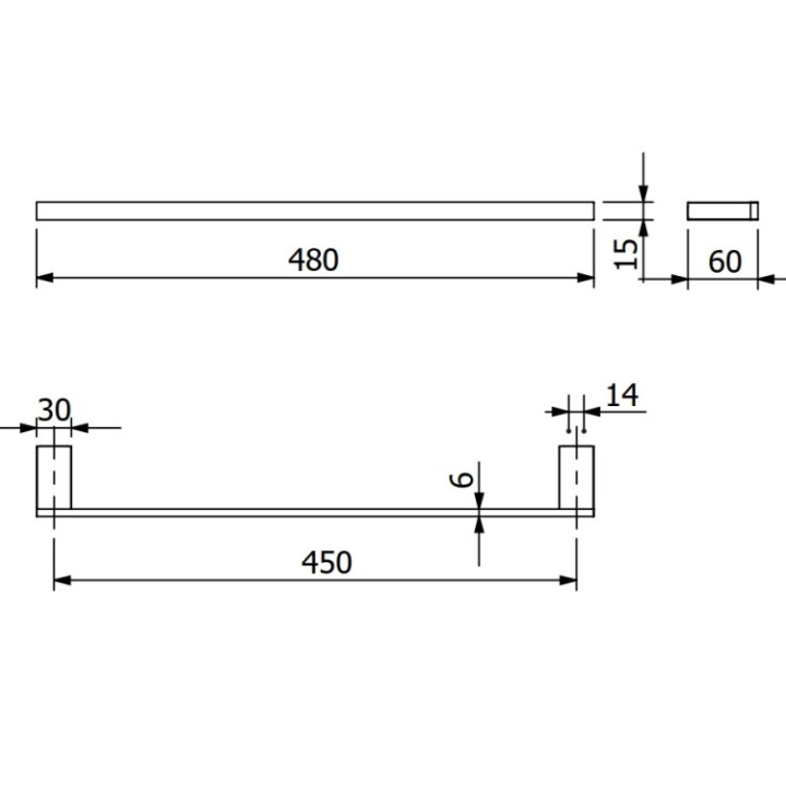 Kludi 3198005 полотенцедержатель VELA C 48 см