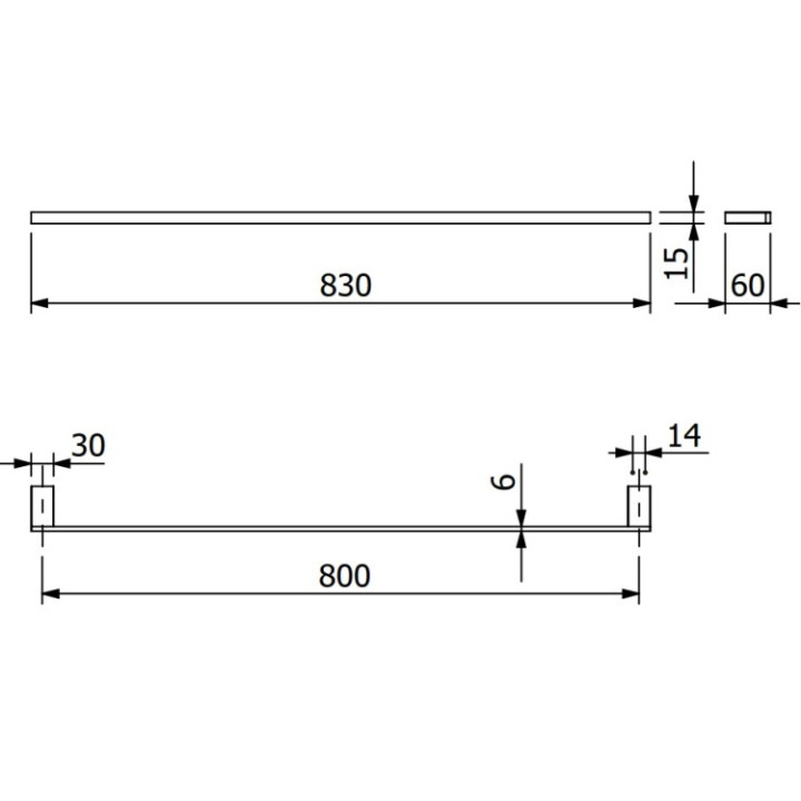 Kludi 3196153 полотенцедержатель VELA C 83 см