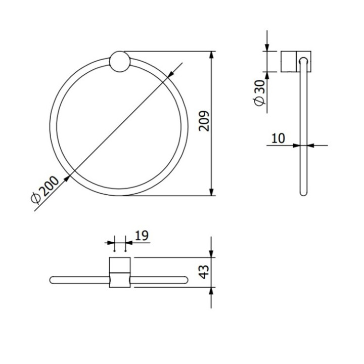 Kludi 5897853 полотенцедержатель кольцо VELA R