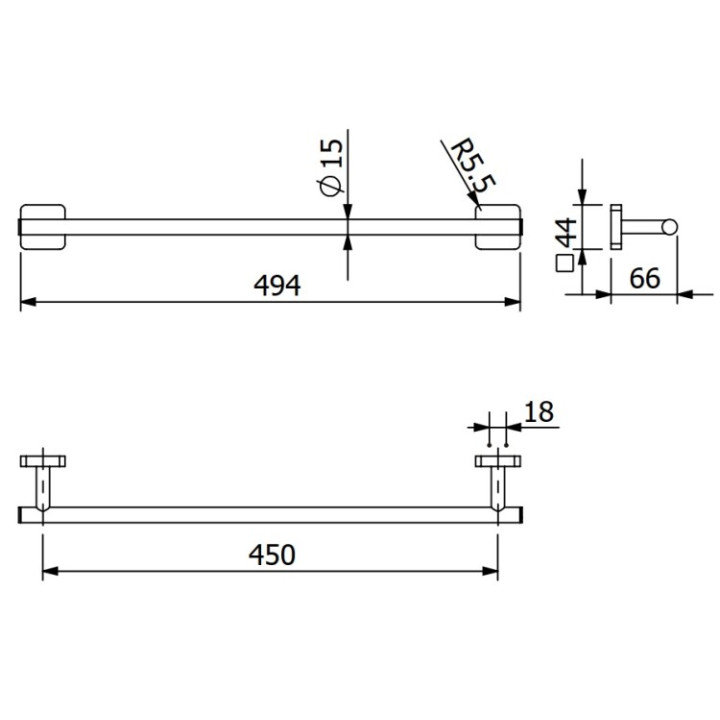 Kludi 2598039 полотенцедержатель VELA S черный