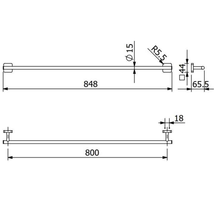 Kludi 25961N0 полотенцедержатель VELA S 84,8 см