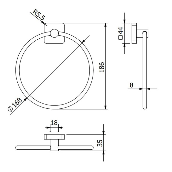 Kludi 25978N1 полотенцедержатель VELA S бронза