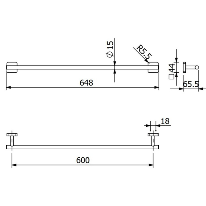 Kludi 25979N2 полотенцедержатель сталь 64,8 см