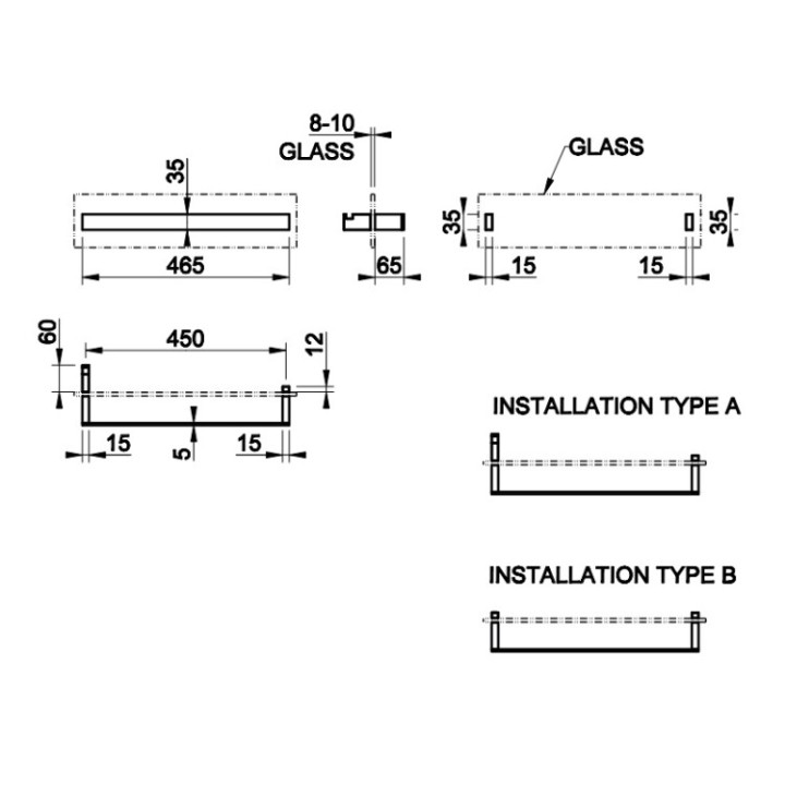 Gessi 20963#735 Rettangolo полотенцедержатель бронза