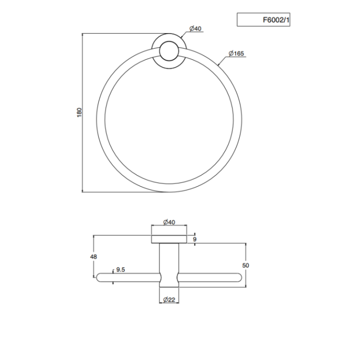Полотенцедержатель F6002/1SN Brushed Nickel