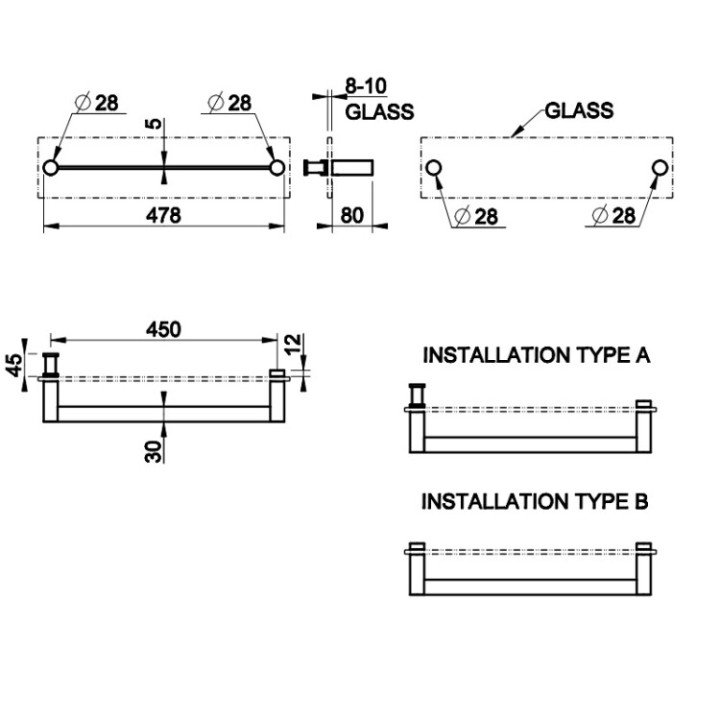 Gessi 54923#727 полотенцедержатель латунь 47.8 см