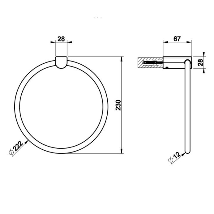 Gessi 59509#031 полотенцедержатель кольцо Rilievo