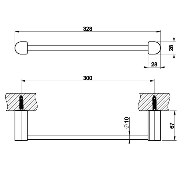 Полотенцедержатель Gessi 59397#706 Black Metal PVD