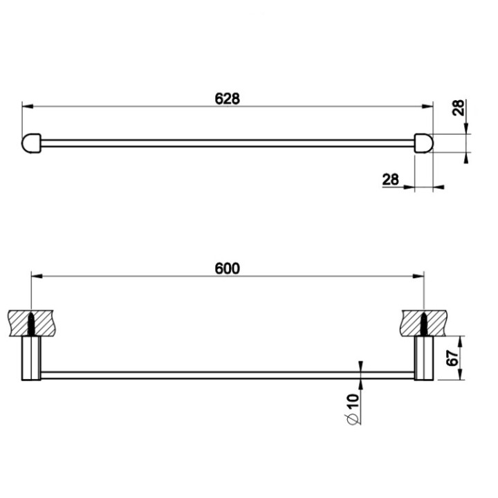 Gessi 59403#031 полотенцедержатель 62.8 см