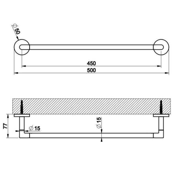 Gessi 63900#299 полотенцедержатель Matt Black