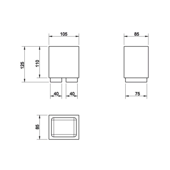 Gessi 20832#031 стакан для ванны Rettangolo