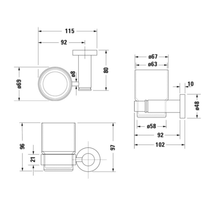 Duravit 0099191000 стакан для ванны D-Code