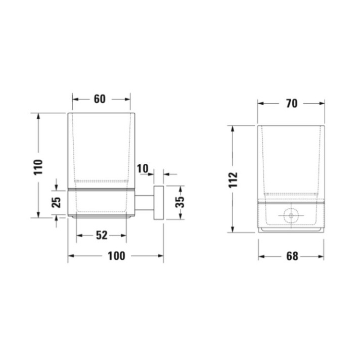 Стакан Duravit 0099511000 Karree нерж. сталь