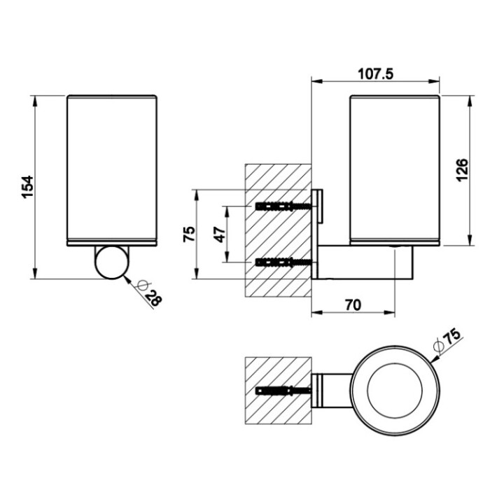 Стакан Gessi 54707#707 Black Metal Brushed PVD