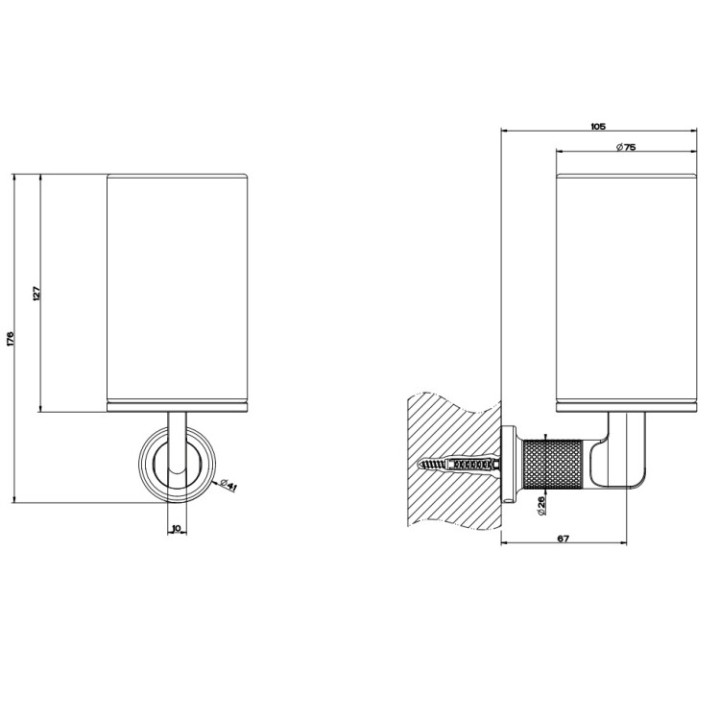 Gessi 58507#708 стакан для ванны медь Inciso