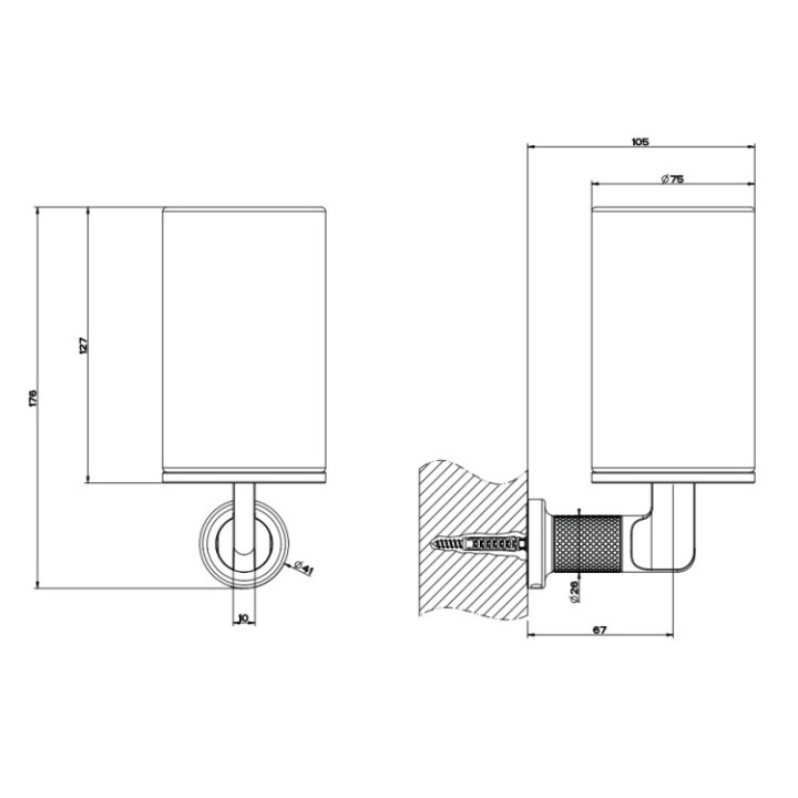 Gessi Inciso 58508#187 стакан для ванны бронза