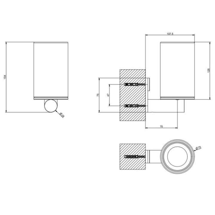 Gessi 54708#299 стакан для ванны Matt Black