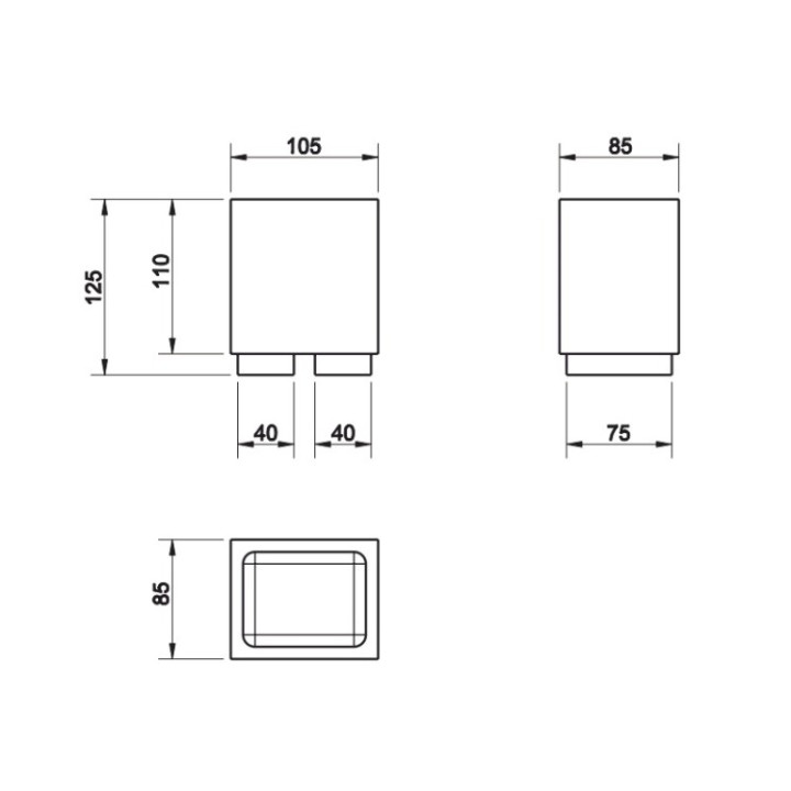 Gessi 20831#031 стакан для ванны Rettangolo