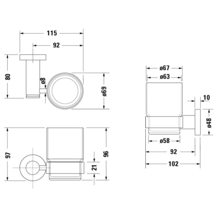 Duravit 0099201000 стакан для ванны D-Code