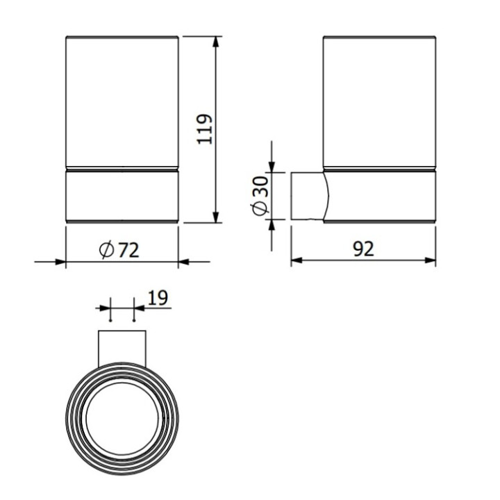 Kludi 58975N5 стакан для ванны VELA R