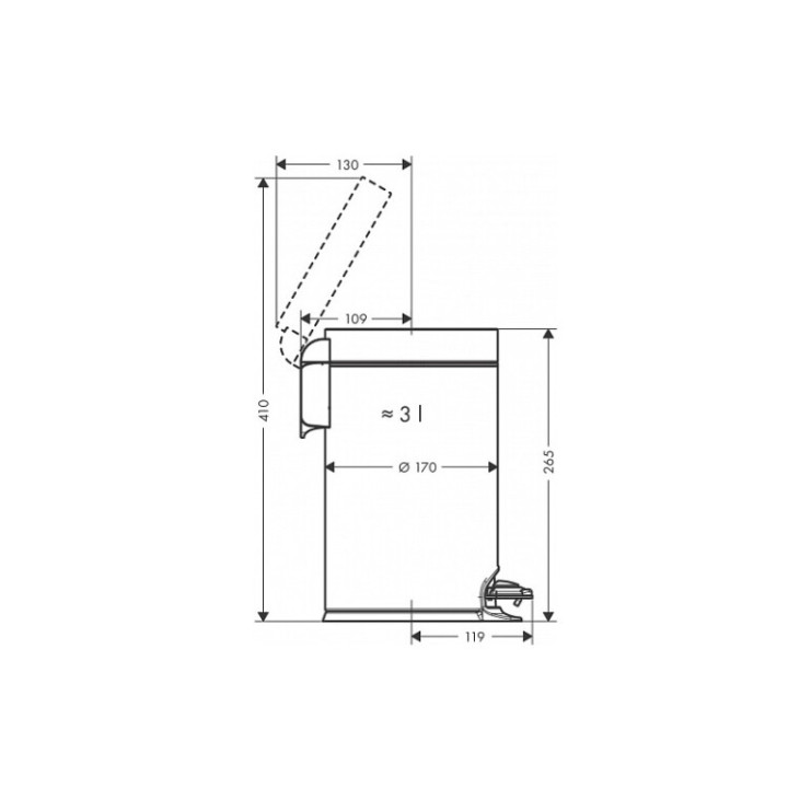 Hansgrohe 41775670 корзина для мусора 3л