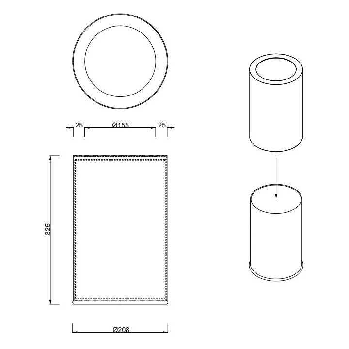Decor Walther 0615000 ведро, нержавеющая сталь