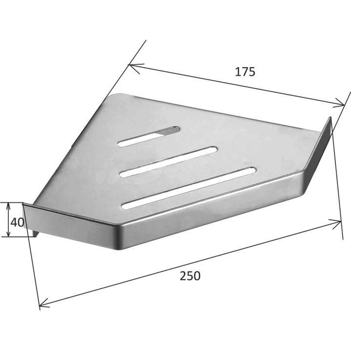 Boheme 10318-SGM полка для ванны, Shine Gun Metall
