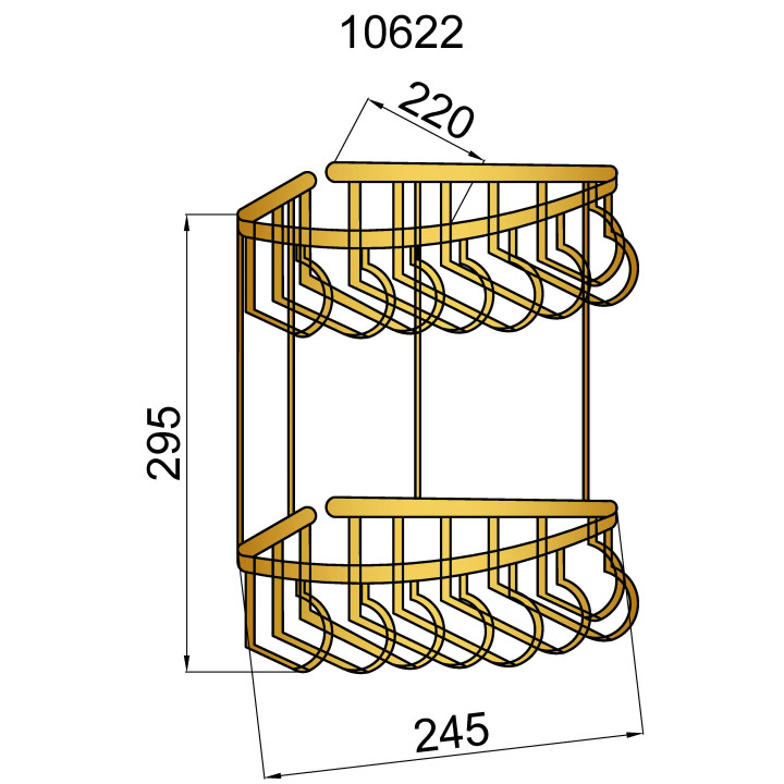 Полка Boheme 10427 Imperiale Gold для ванны