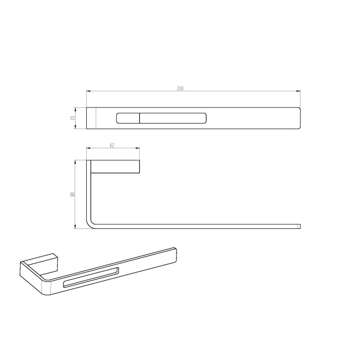 Boheme 10945-CR полотенцедержатель Q 25 см Chrome