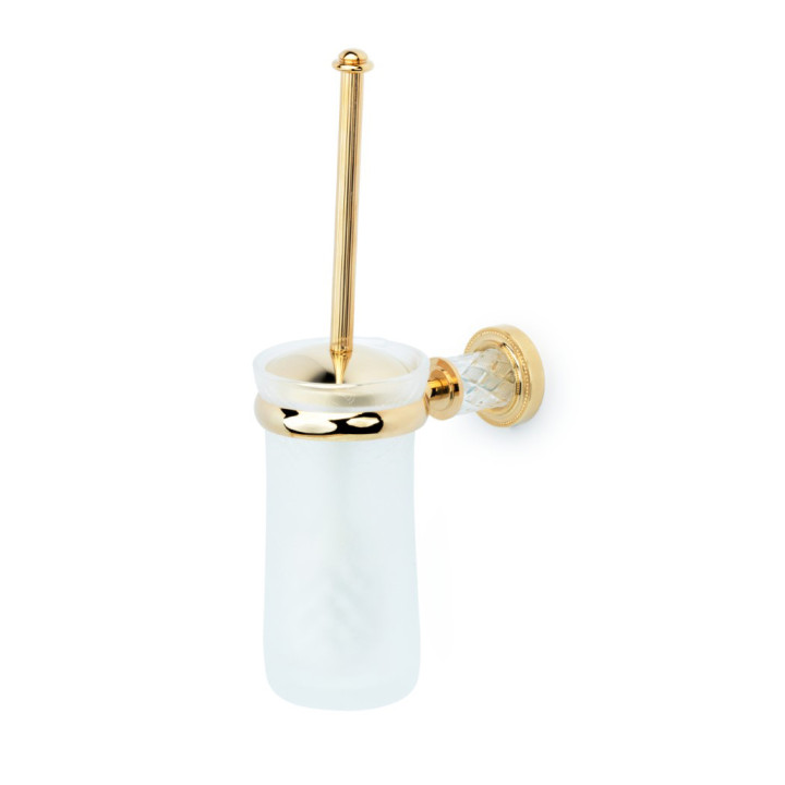 Boheme 10913-CRST-G ёршик для унитаза золото