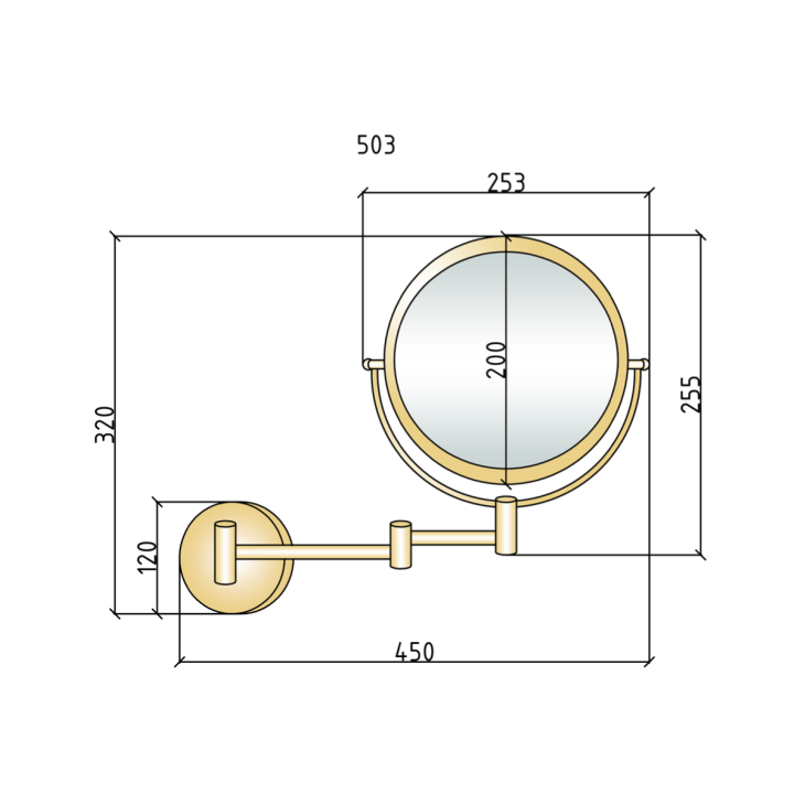 Boheme Imperiale 503 зеркало с подсветкой Gold