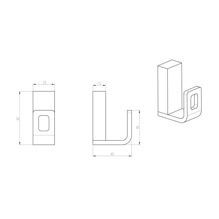 Boheme 10946-B крючок для ванны Q Black