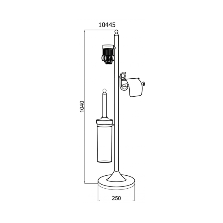 Boheme 10445 ёршик-стойка Chrome для унитаза