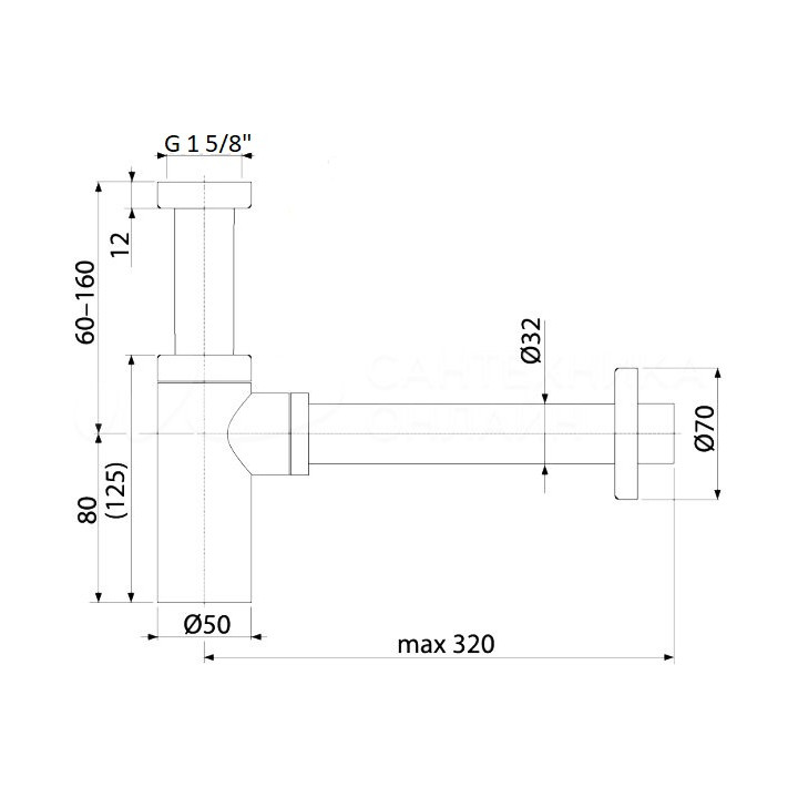 Boheme 608-2 сифон для раковины Gold