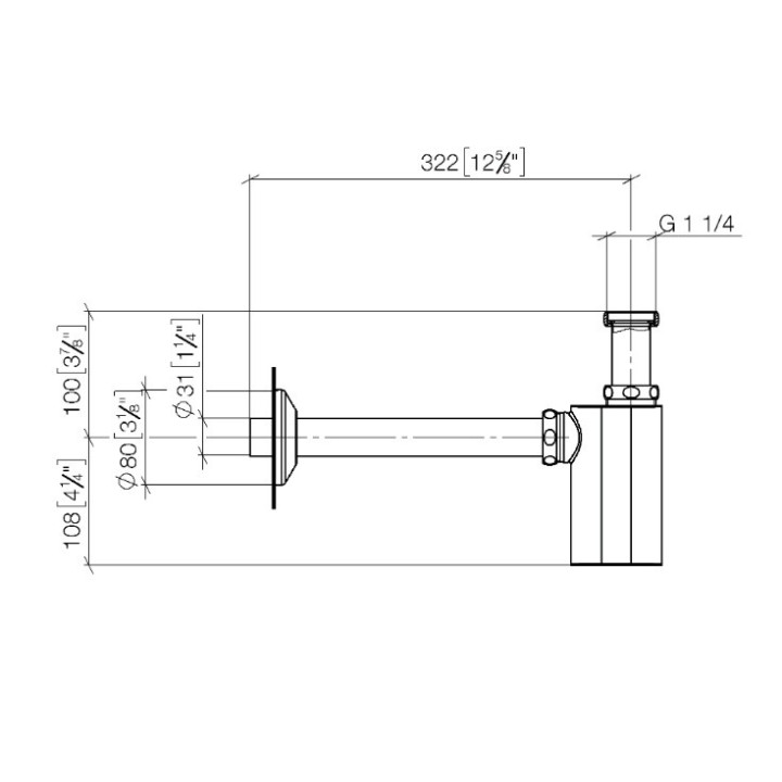 Dornbracht 1004097009 сифон латунь для раковины