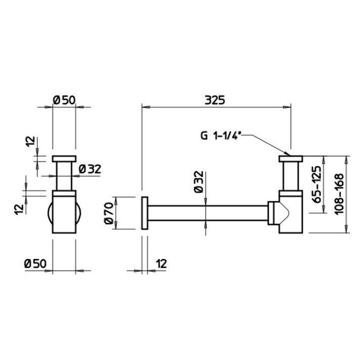 Gessi 01375#299 сифон для биде Matt Black