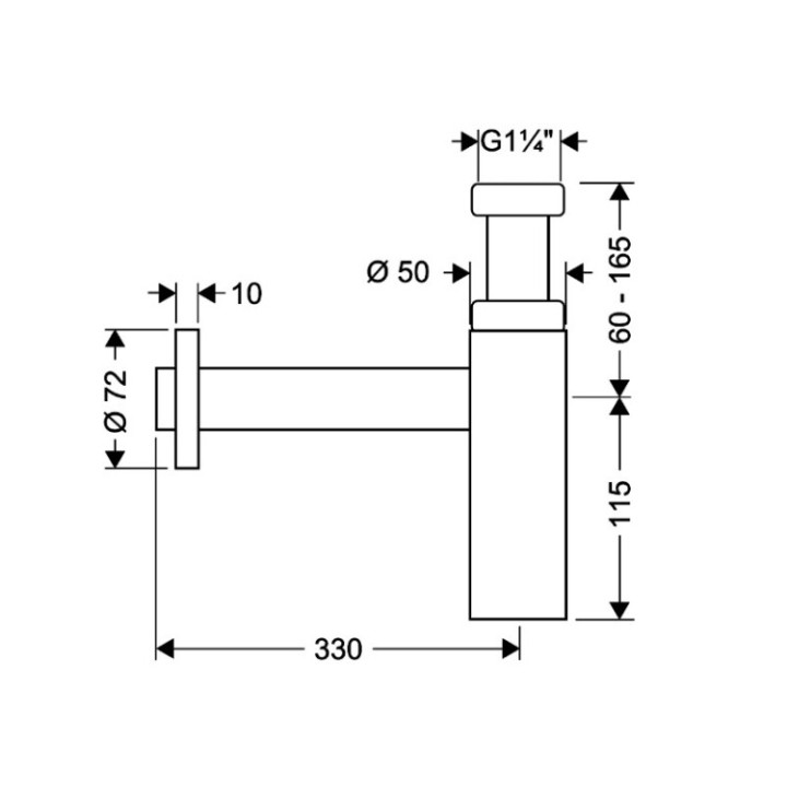 Hansgrohe 52105990 сифон Gold для раковины
