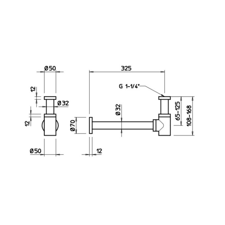 Gessi 01375#727 сифон для биде Brushed Brass PVD