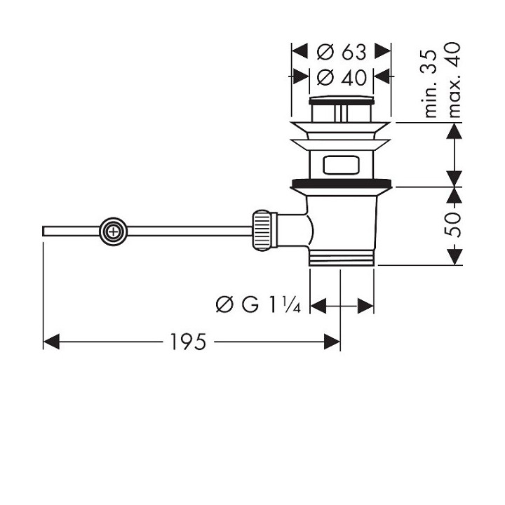Hansgrohe 94139000 донный клапан для раковины